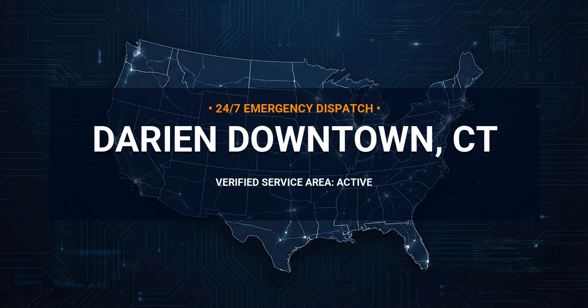 Emergency Plumbing Dispatch Map for Plumbing Services: Darien Downtown, CT