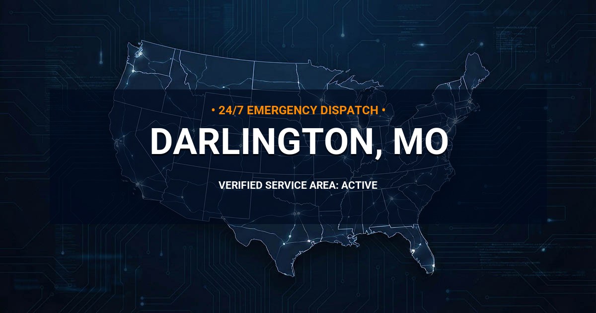 Emergency Plumbing Dispatch Map for Plumbing Services: Darlington, MO