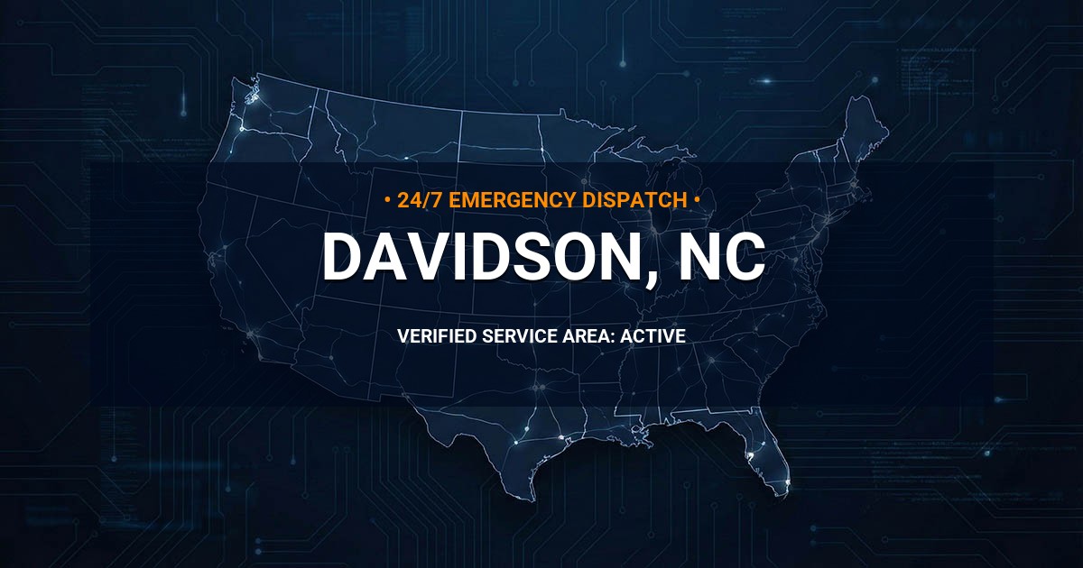 Emergency Plumbing Dispatch Map for Plumbing Services: Davidson, NC