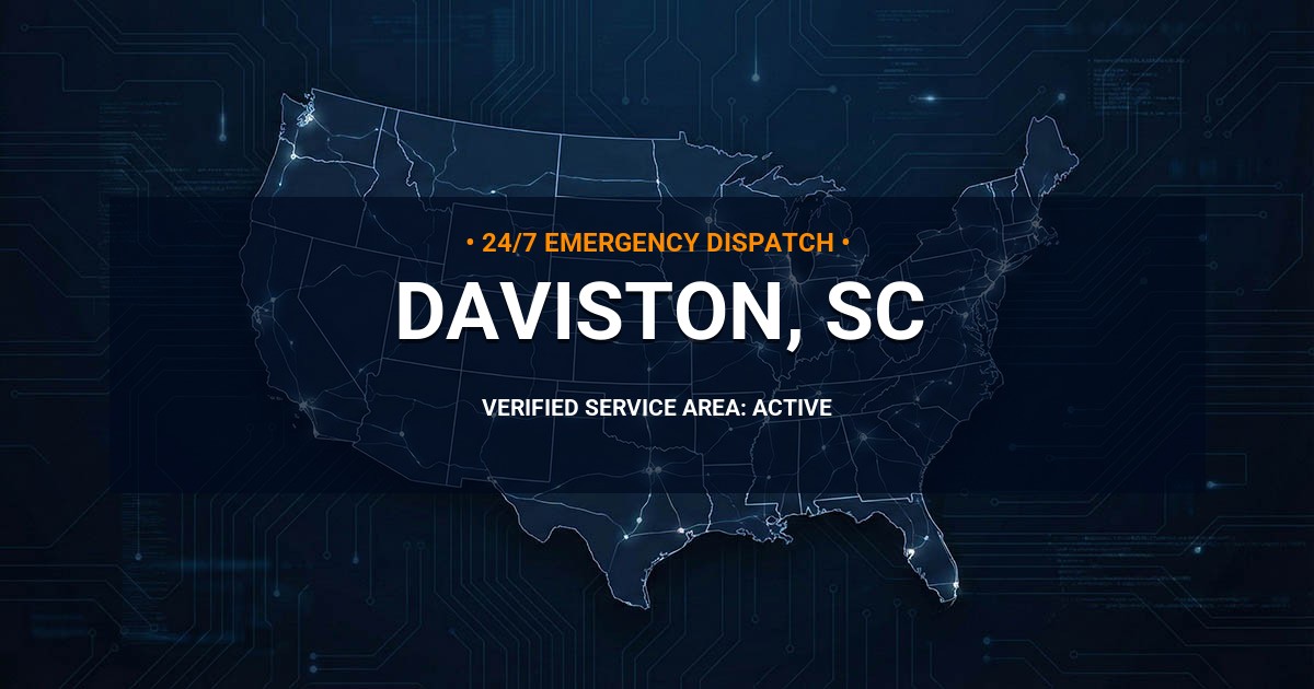 Emergency Plumbing Dispatch Map for Plumbing Services: Daviston, SC