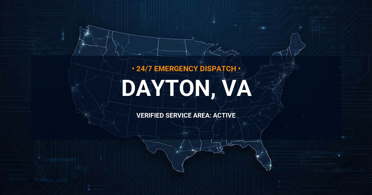 Emergency Plumbing Dispatch Map for Plumbing Services: Dayton, VA