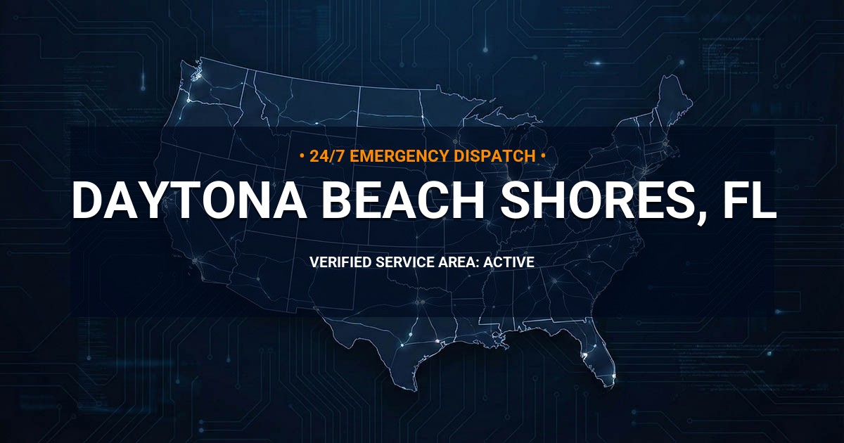 Emergency Plumbing Dispatch Map for Plumbing Services: Daytona Beach Shores, FL