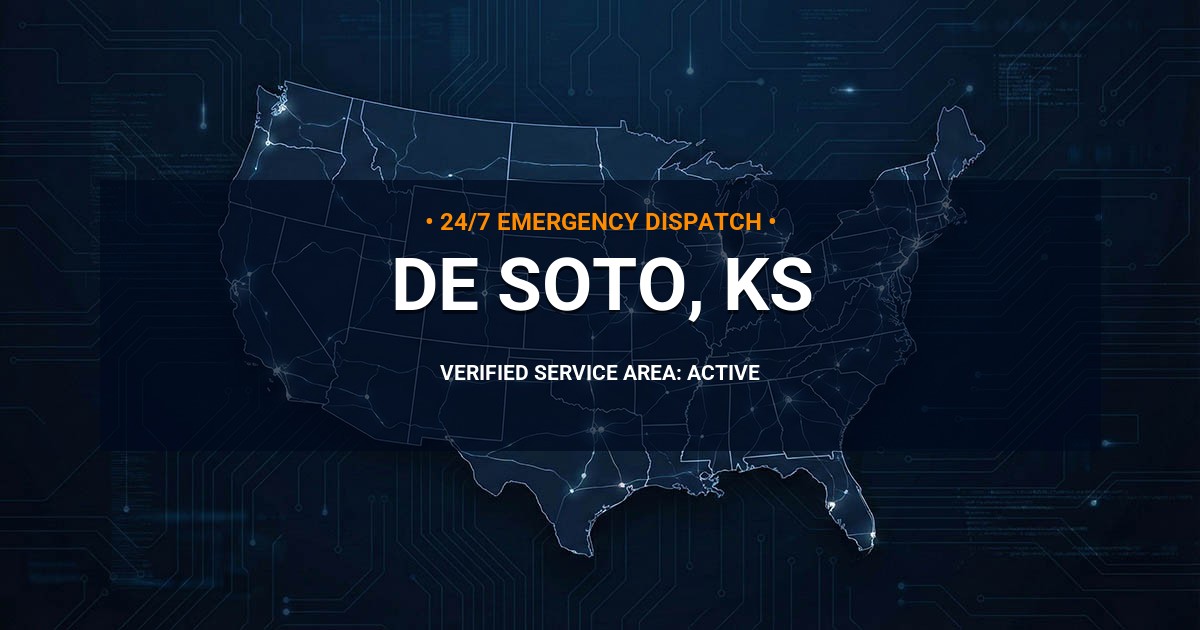 Emergency Plumbing Dispatch Map for Plumbing Services: De Soto, KS