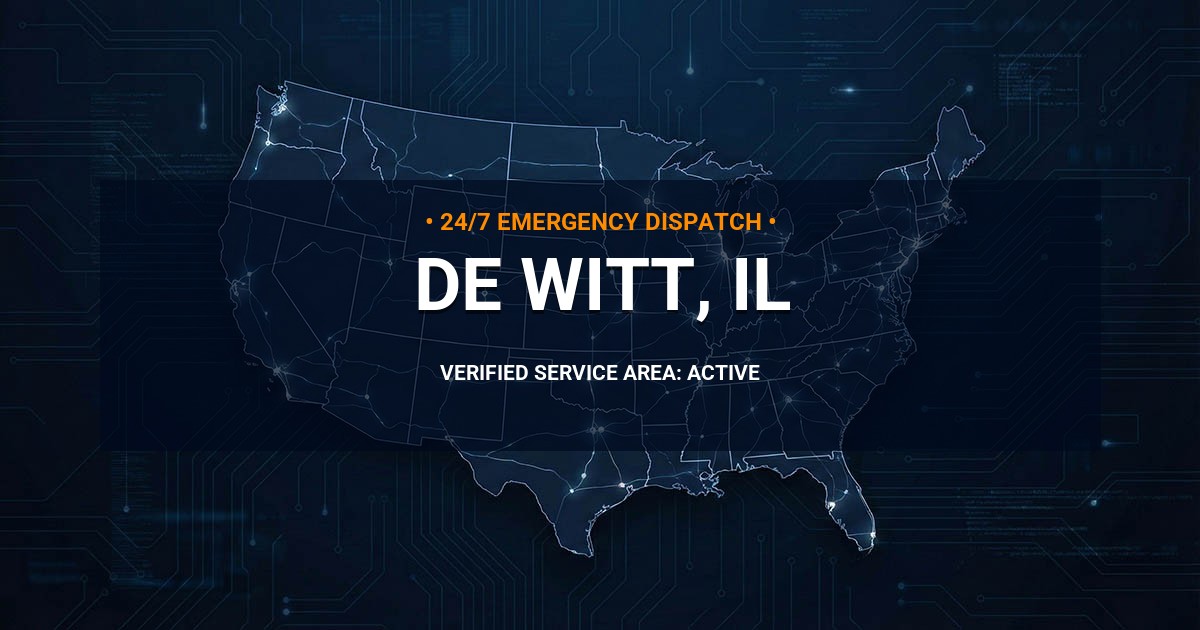 Emergency Plumbing Dispatch Map for Plumbing Services: De Witt, IL