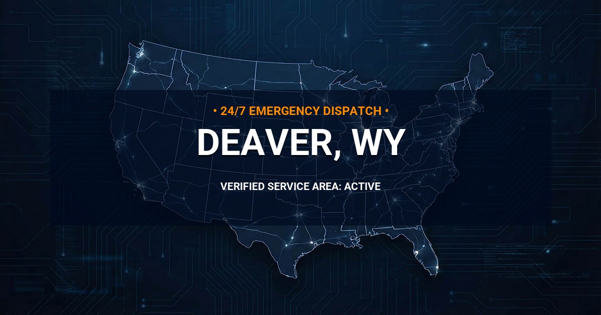 Emergency Plumbing Dispatch Map for Plumbing Services: Deaver, WY