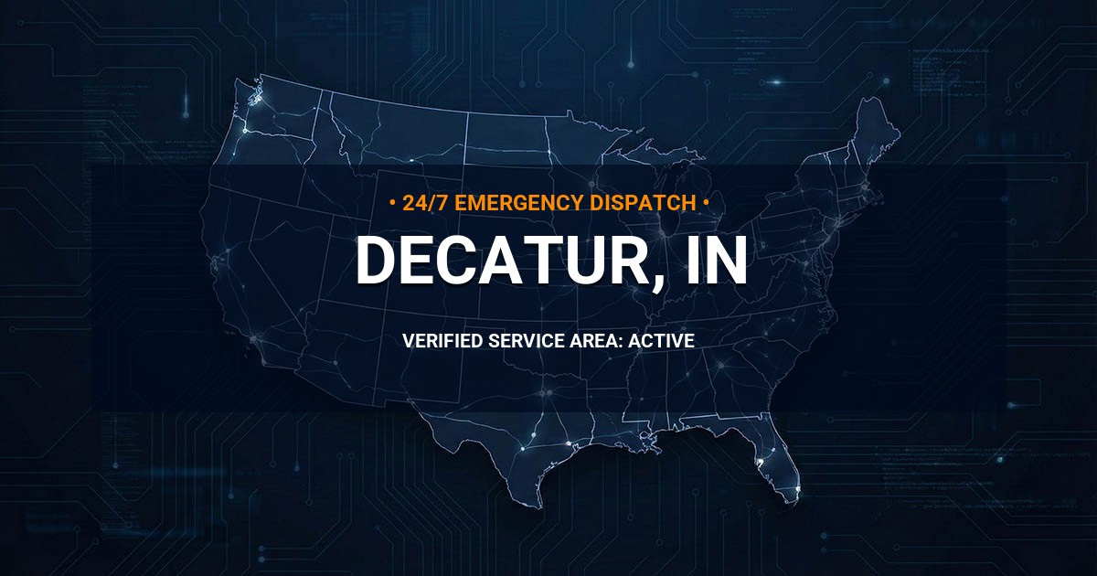 Emergency Plumbing Dispatch Map for Plumbing Services: Decatur, IN