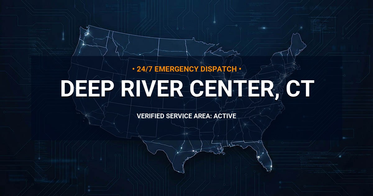 Emergency Plumbing Dispatch Map for Plumbing Services: Deep River Center, CT