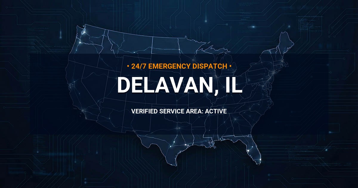 Emergency Plumbing Dispatch Map for Plumbing Services: Delavan, IL
