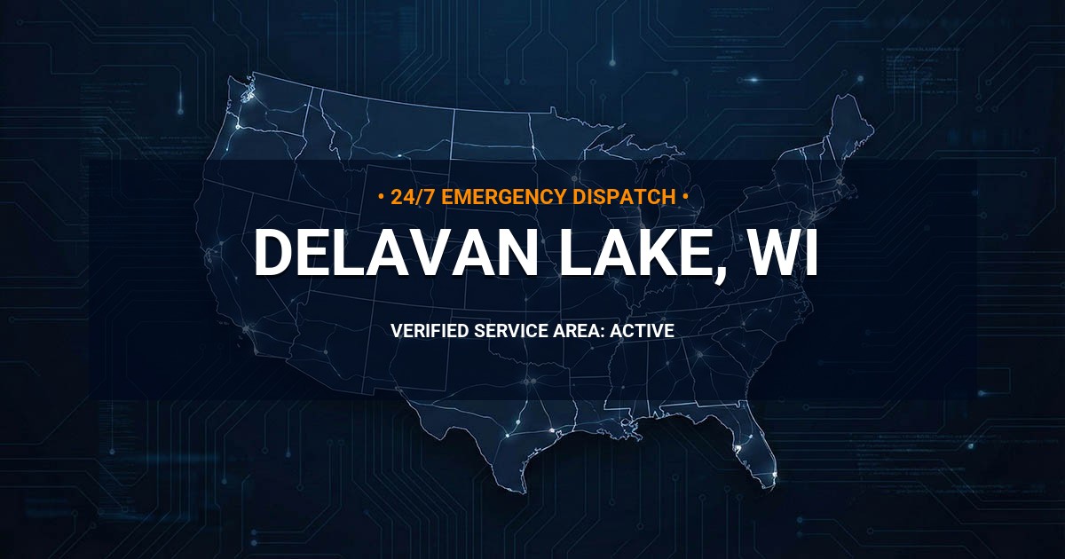 Emergency Plumbing Dispatch Map for Plumbing Services: Delavan Lake, WI