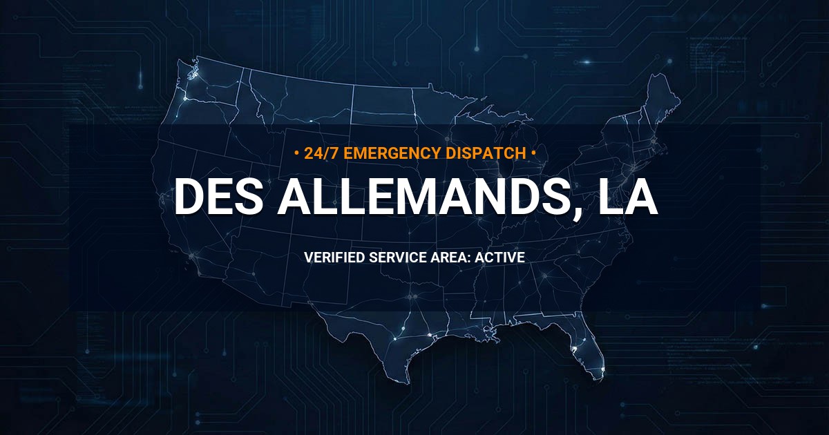 Emergency Plumbing Dispatch Map for Plumbing Services: Des Allemands, LA