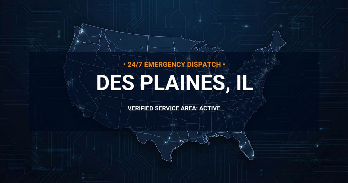 Emergency Plumbing Dispatch Map for Plumbing Services: Des Plaines, IL