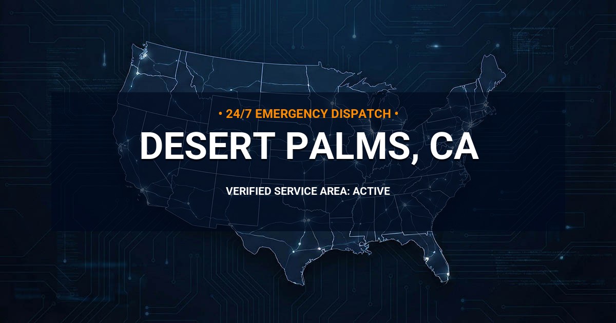 Emergency Plumbing Dispatch Map for Plumbing Services: Desert Palms, CA