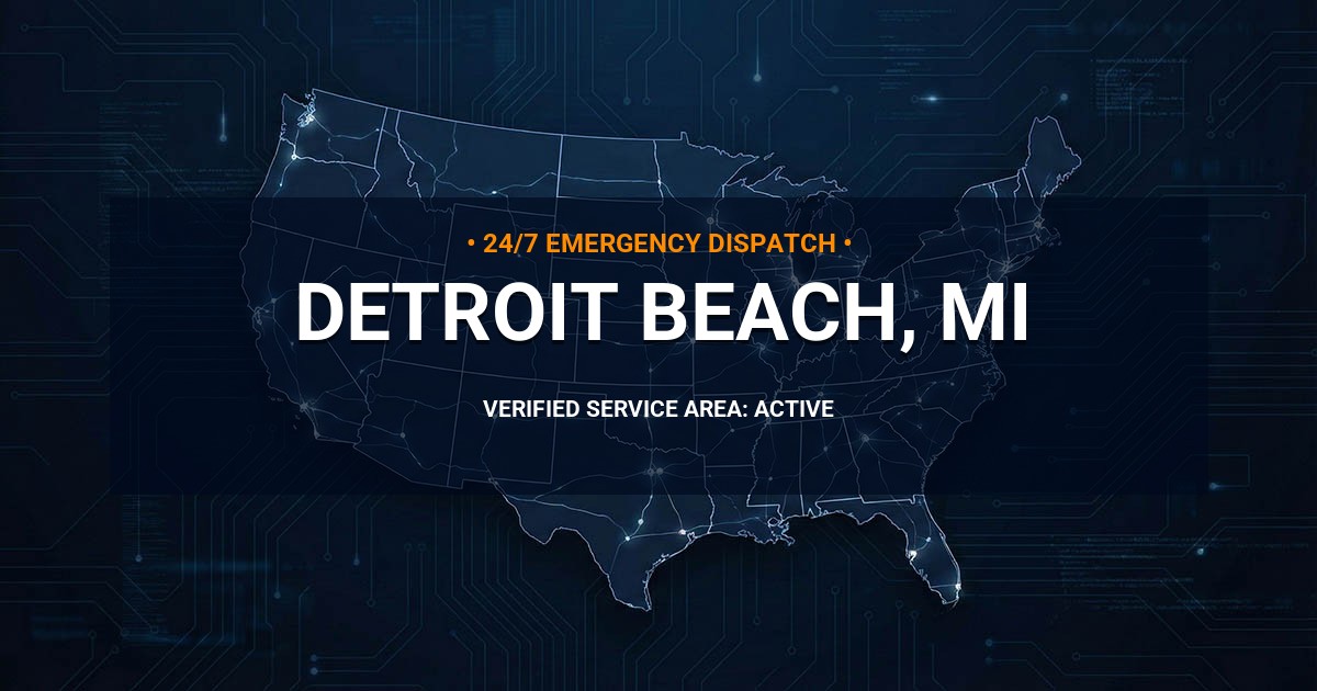 Emergency Plumbing Dispatch Map for Plumbing Services: Detroit Beach, MI