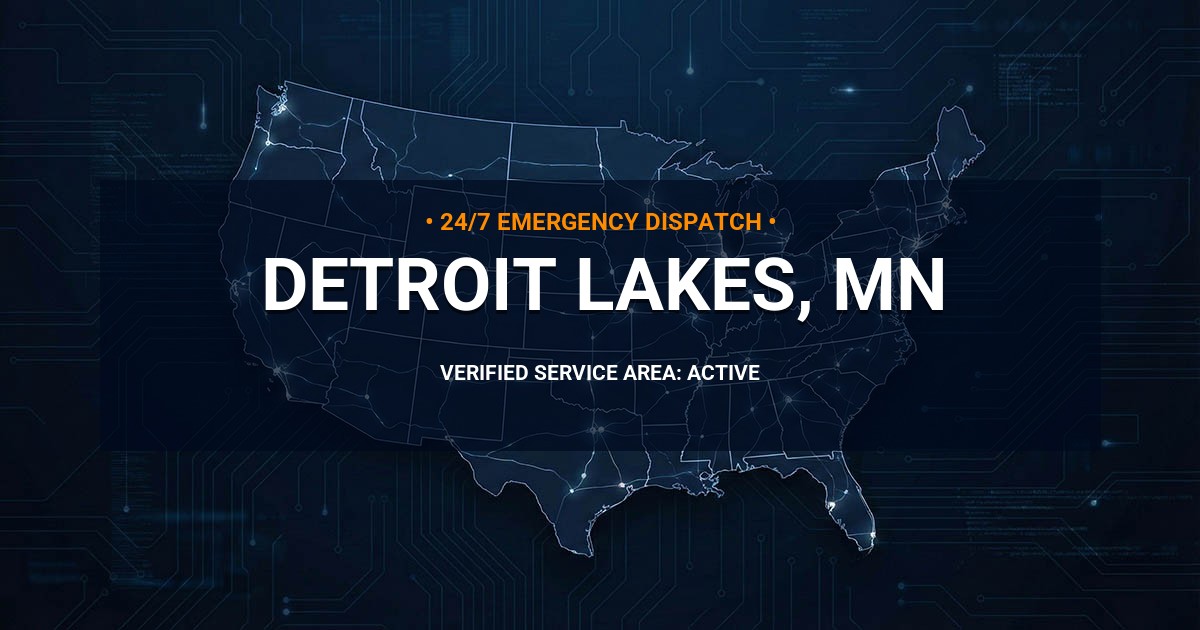 Emergency Plumbing Dispatch Map for Plumbing Services: Detroit Lakes, MN