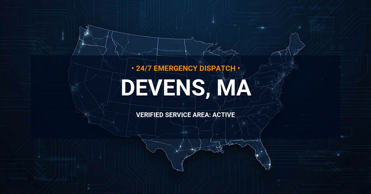 Emergency Plumbing Dispatch Map for Plumbing Services: Devens, MA