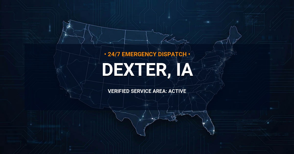 Emergency Plumbing Dispatch Map for Plumbing Services: Dexter, IA