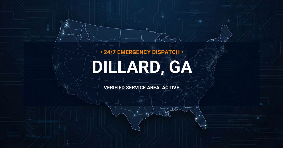 Emergency Plumbing Dispatch Map for Plumbing Services: Dillard, GA