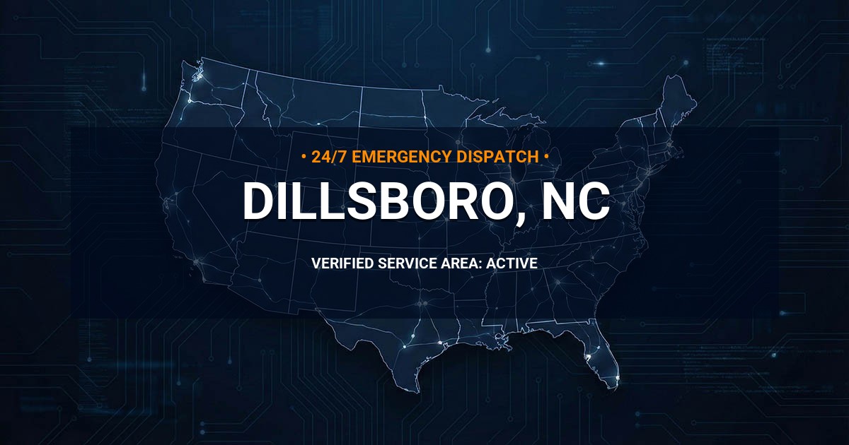 Emergency Plumbing Dispatch Map for Plumbing Services: Dillsboro, NC