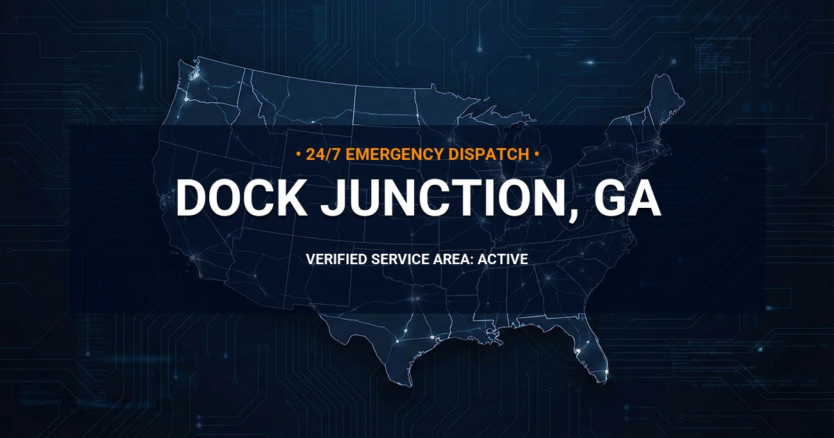 Emergency Plumbing Dispatch Map for Plumbing Services: Dock Junction, GA