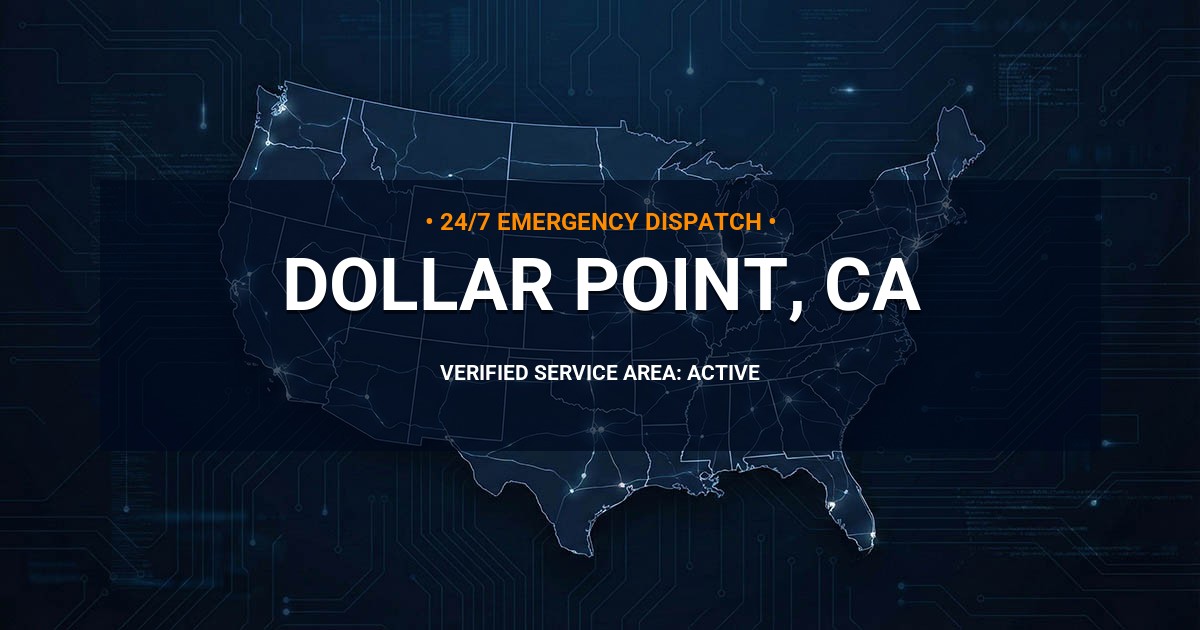 Emergency Plumbing Dispatch Map for Plumbing Services: Dollar Point, CA