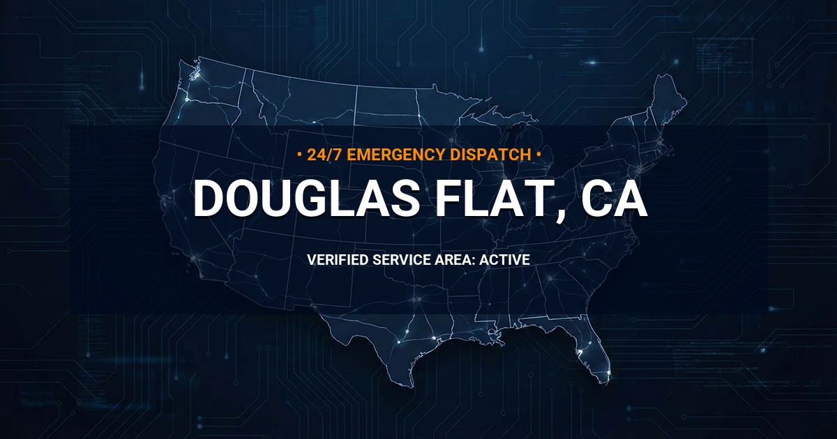 Emergency Plumbing Dispatch Map for Plumbing Services: Douglas Flat, CA