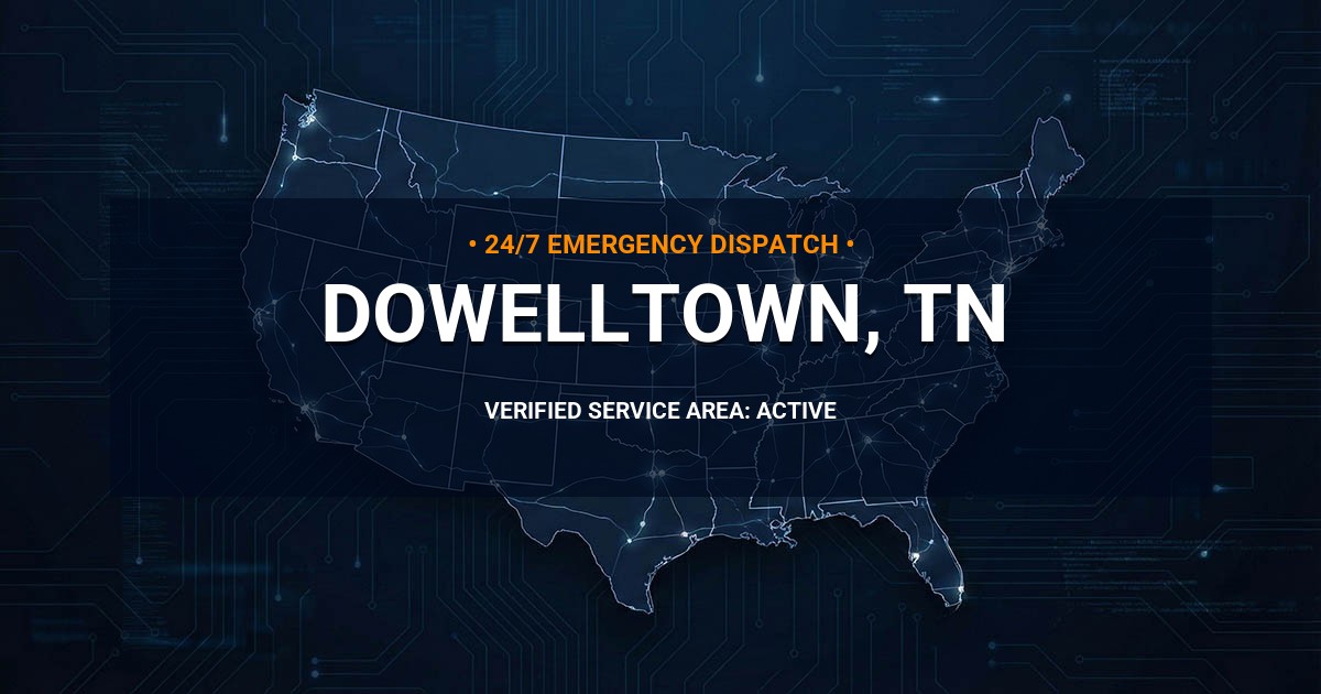 Emergency Plumbing Dispatch Map for Plumbing Services: Dowelltown, TN