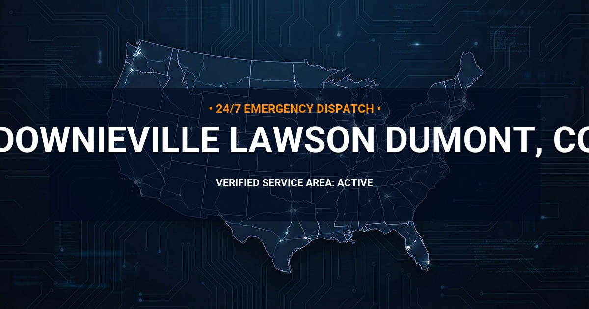 Emergency Plumbing Dispatch Map for Plumbing Services: Downieville-Lawson-Dumont, CO