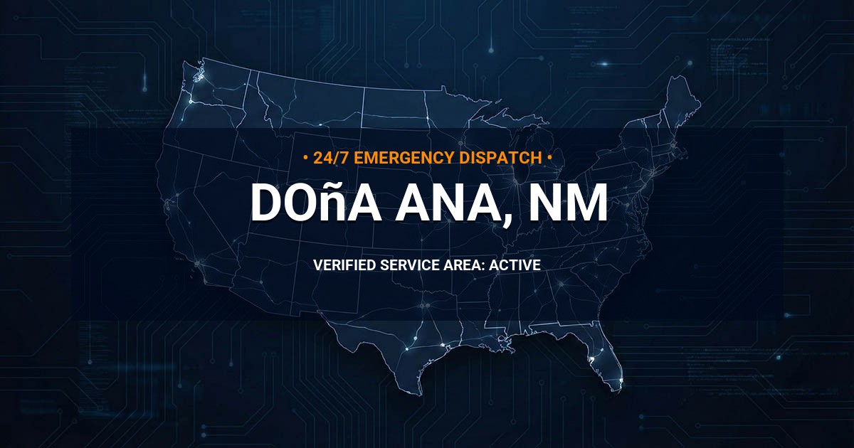 Emergency Plumbing Dispatch Map for Plumbing Services: Doña Ana, NM