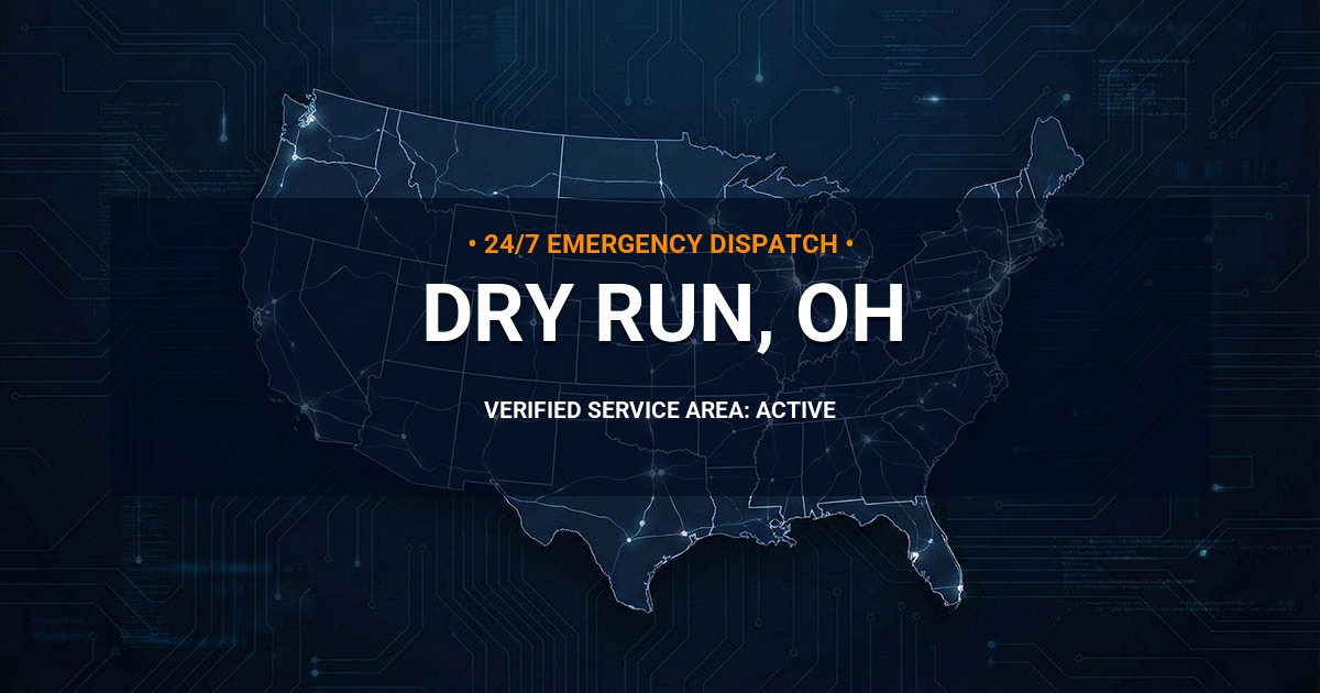 Emergency Plumbing Dispatch Map for Plumbing Services: Dry Run, OH
