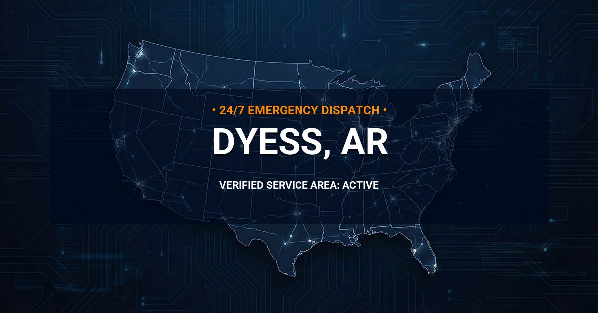 Emergency Plumbing Dispatch Map for Plumbing Services: Dyess, AR