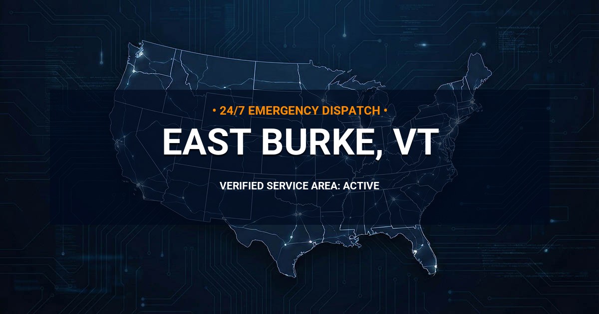 Emergency Plumbing Dispatch Map for Plumbing Services: East Burke, VT