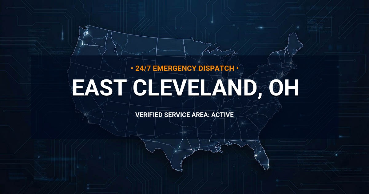 Emergency Plumbing Dispatch Map for Plumbing Services: East Cleveland, OH