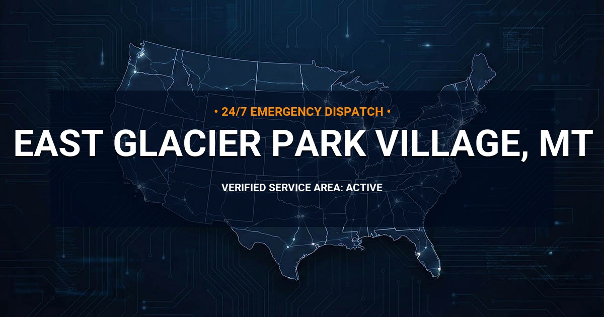 Emergency Plumbing Dispatch Map for Plumbing Services: East Glacier Park Village, MT