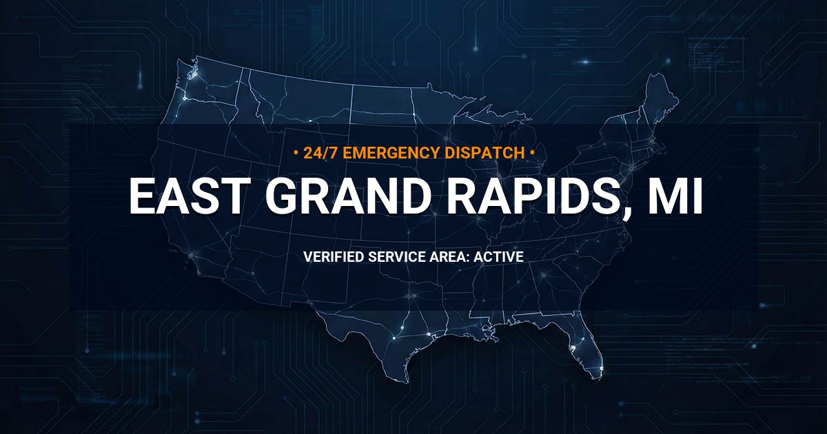 Emergency Plumbing Dispatch Map for Plumbing Services: East Grand Rapids, MI