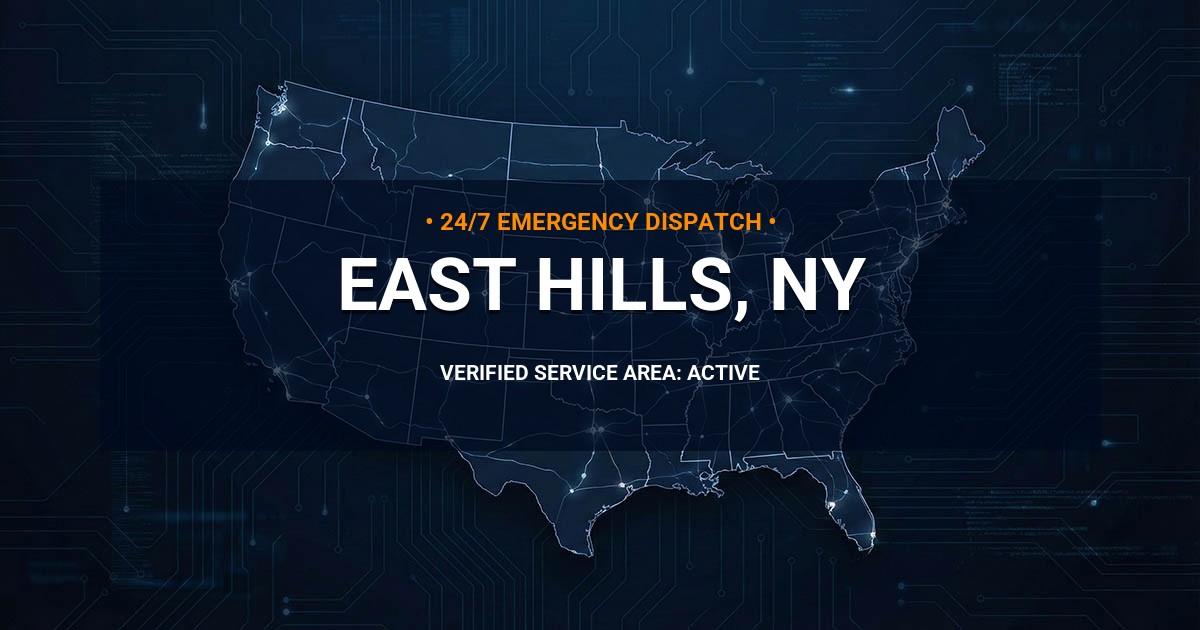 Emergency Plumbing Dispatch Map for Plumbing Services: East Hills, NY