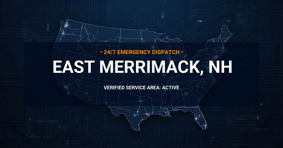 Emergency Plumbing Dispatch Map for Plumbing Services: East Merrimack, NH