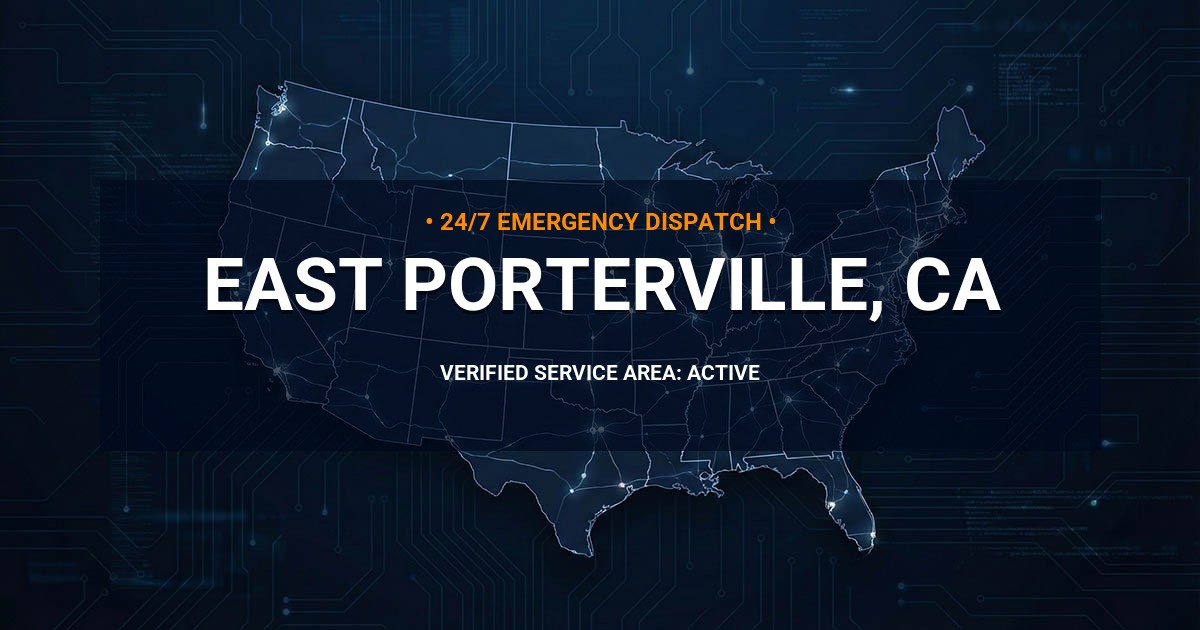 Emergency Plumbing Dispatch Map for Plumbing Services: East Porterville, CA