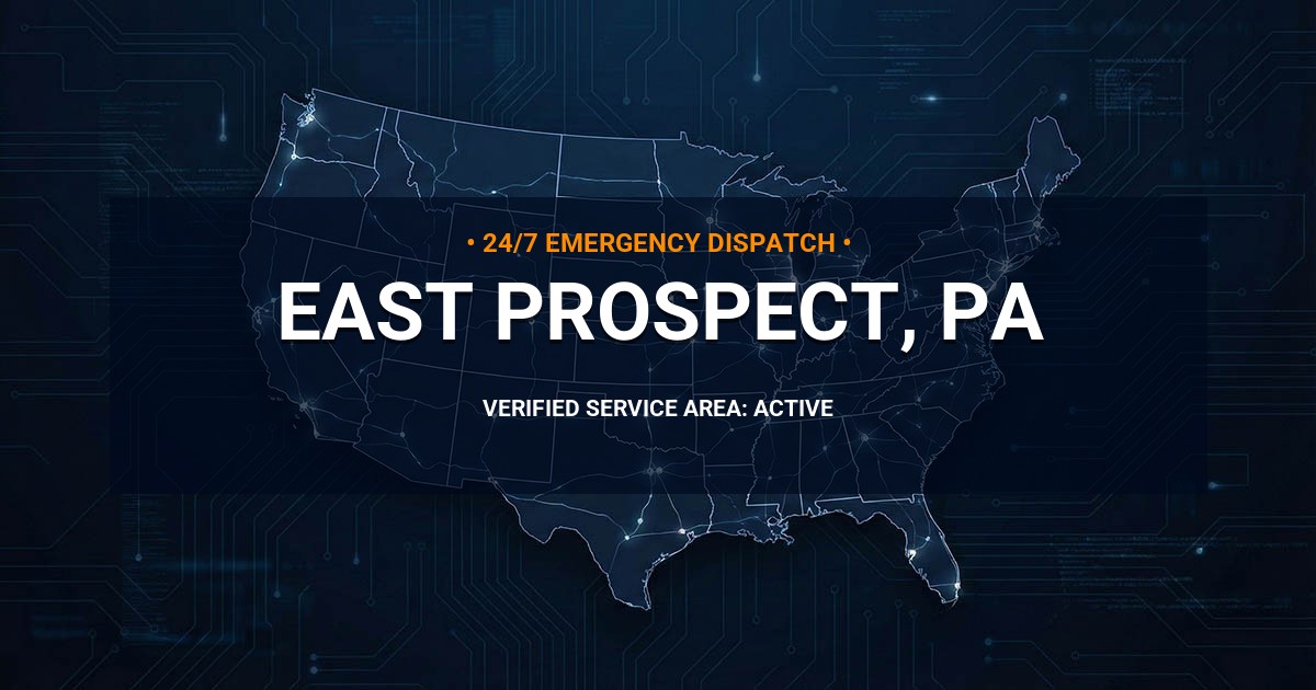 Emergency Plumbing Dispatch Map for Plumbing Services: East Prospect, PA