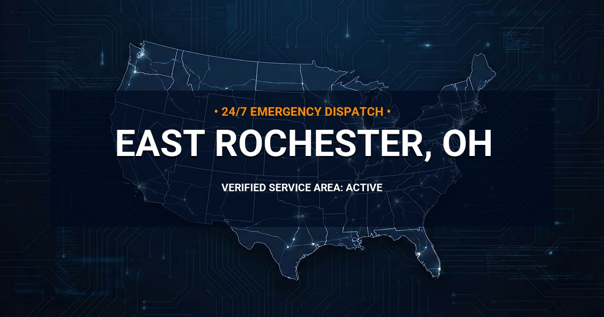 Emergency Plumbing Dispatch Map for Plumbing Services: East Rochester, OH