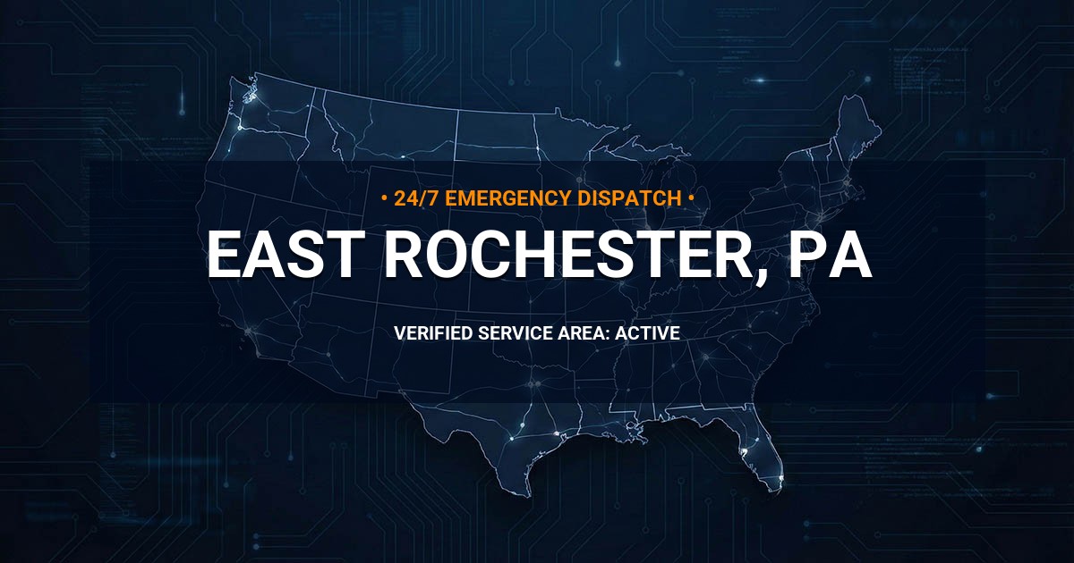 Emergency Plumbing Dispatch Map for Plumbing Services: East Rochester, PA
