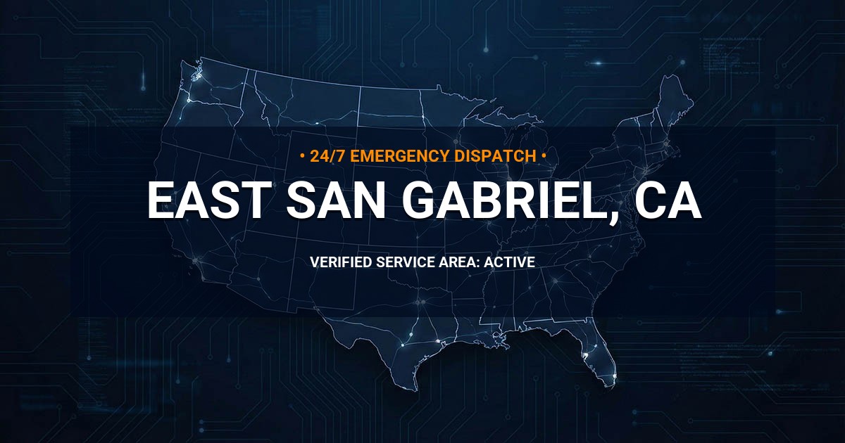 Emergency Plumbing Dispatch Map for Plumbing Services: East San Gabriel, CA