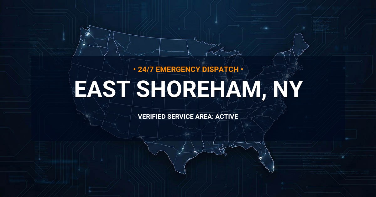 Emergency Plumbing Dispatch Map for Plumbing Services: East Shoreham, NY