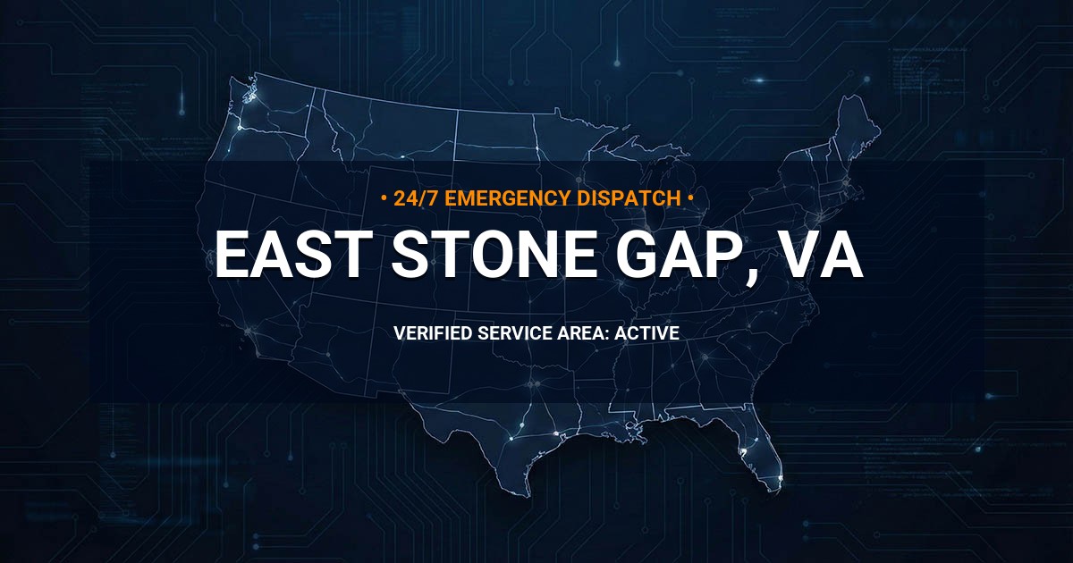 Emergency Plumbing Dispatch Map for Plumbing Services: East Stone Gap, VA