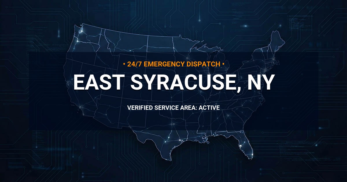 Emergency Plumbing Dispatch Map for Plumbing Services: East Syracuse, NY