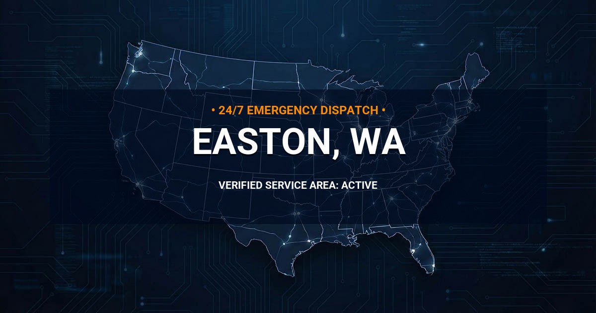 Emergency Plumbing Dispatch Map for Plumbing Services: Easton, WA