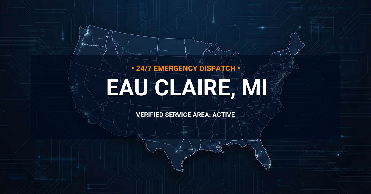 Emergency Plumbing Dispatch Map for Plumbing Services: Eau Claire, MI