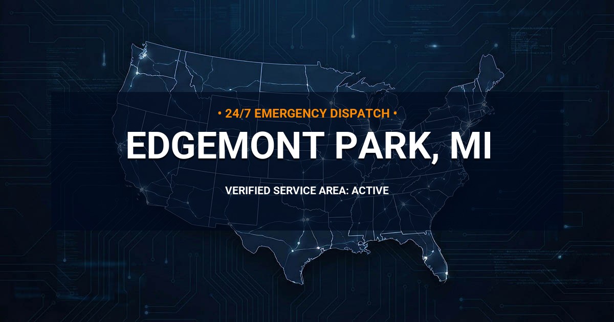 Emergency Plumbing Dispatch Map for Plumbing Services: Edgemont Park, MI