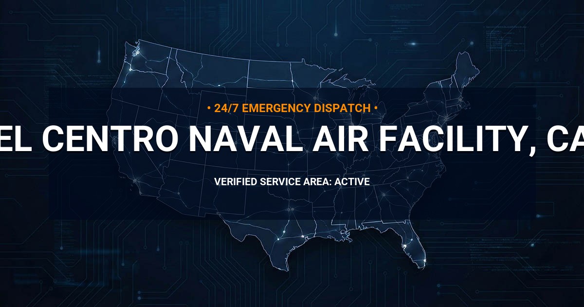 Emergency Plumbing Dispatch Map for Plumbing Services: El Centro Naval Air Facility, CA