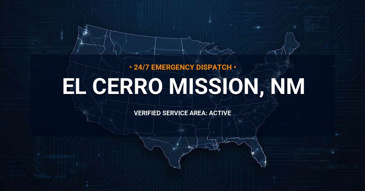 Emergency Plumbing Dispatch Map for Plumbing Services: El Cerro Mission, NM