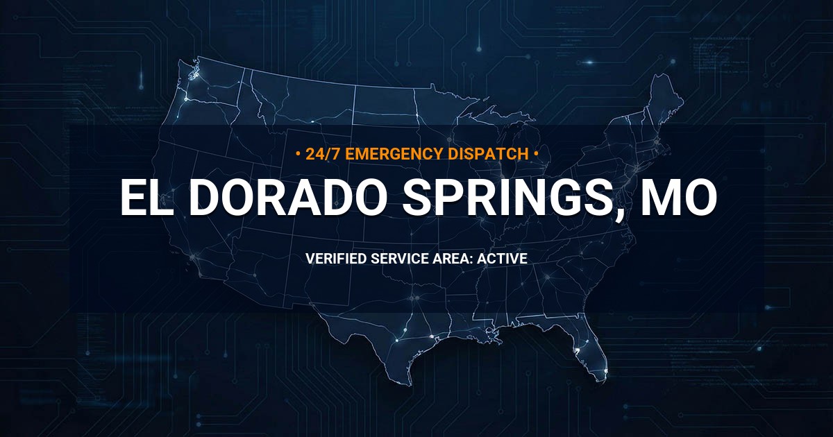 Emergency Plumbing Dispatch Map for Plumbing Services: El Dorado Springs, MO